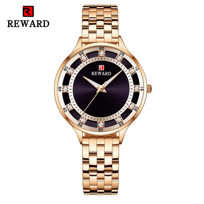 rose gold Часы для женщин класса люкс, брендовые, стальные, модные, женские кварцевые часы, Relogio Feminino Montre Femme, часы с алмазами - Цвет: rose gold