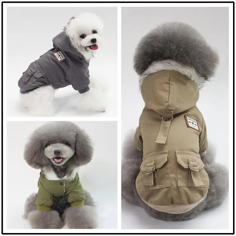 

Autumn and Winter Clothing New Small and Medium-Sized Pet Dog Two Feet with A Hat To Keep Warm Fashion Cotton-Padded Clothes