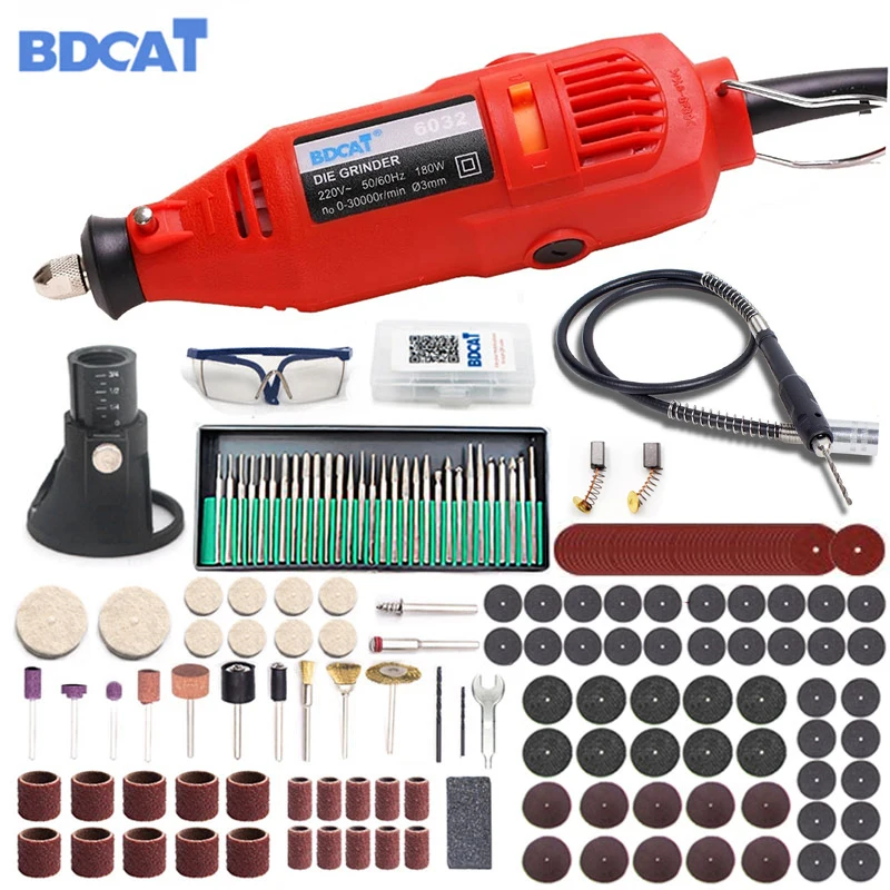 

180W Electric Mini Drill Grinding Engraving Polishing Machine Dremel Engraver Rotary Tool Kit with Power Tools Accessories Set