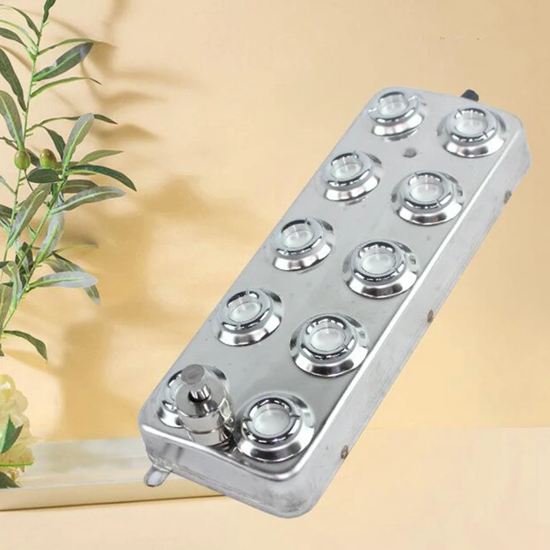 Stainless Steel 10 Head Fog Machine Mist Maker Industrial Humidifier Ultrasonic Spray Water Fountain Pond Atomizer Without Power
