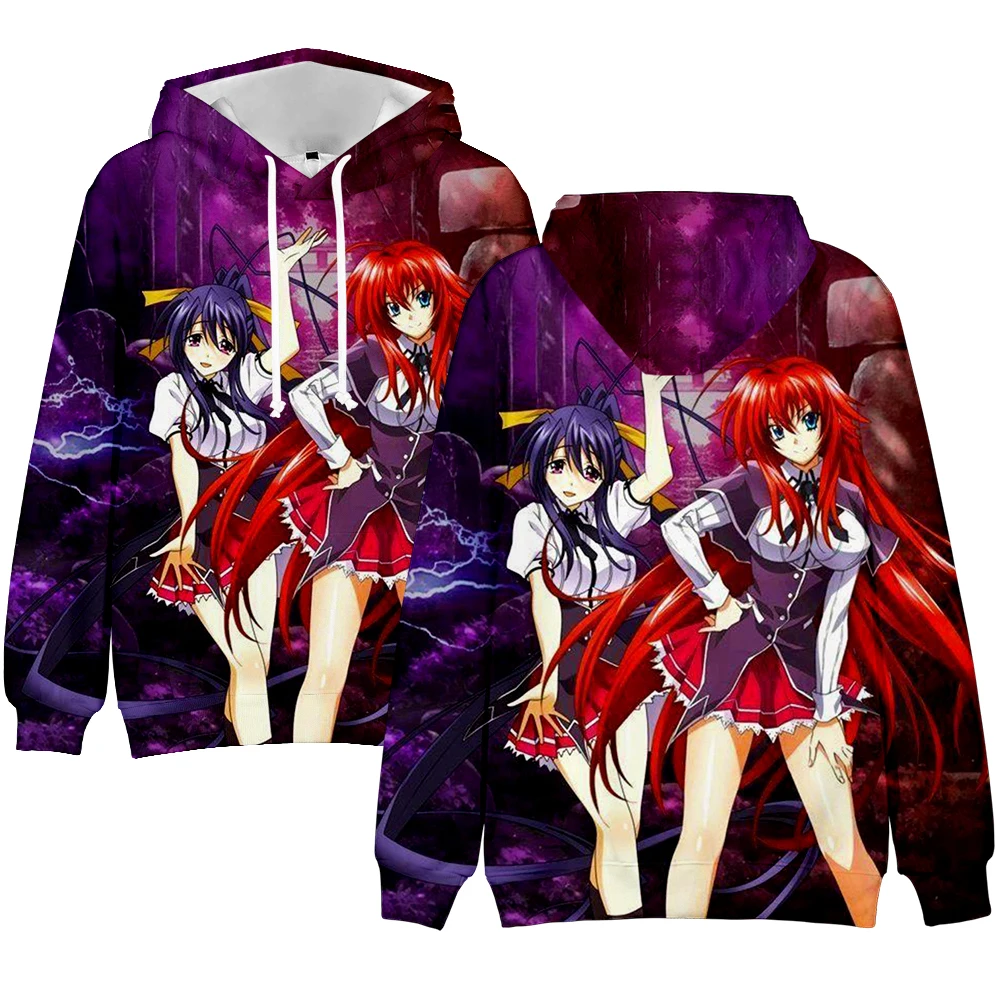 

Толстовка DxD для мужчин и женщин, свитшот с 3D рисунком аниме для старшей школы, Детская уличная одежда в стиле Харадзюку, хип-хоп, мультяшный пуловер для мальчиков и девочек, топы