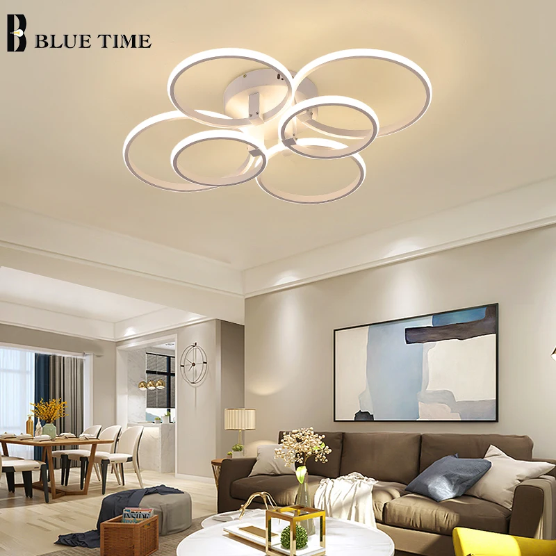 $28.91 Modern LED Ceiling Light For Living Room Bedroom Dining Room Luminaires Circle Rings Ceiling Lamps Home Indoor Lighting Fixtures