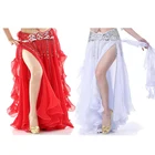 Однотонная юбка для танца живота размера плюс, Женский шифоновый раздельный сексуальный цыганский испанский фламенко, восточные этнические костюмы для выступлений