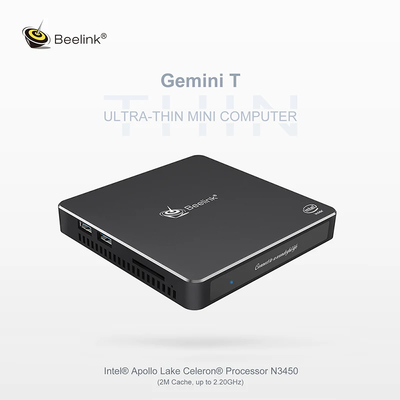 Мини-ПК Beelink Gemini T34 win10 без вентилятора intel N3450 8 Гб 128/256/512 ГБ SSD 1000 Мбит/с BT 4 0