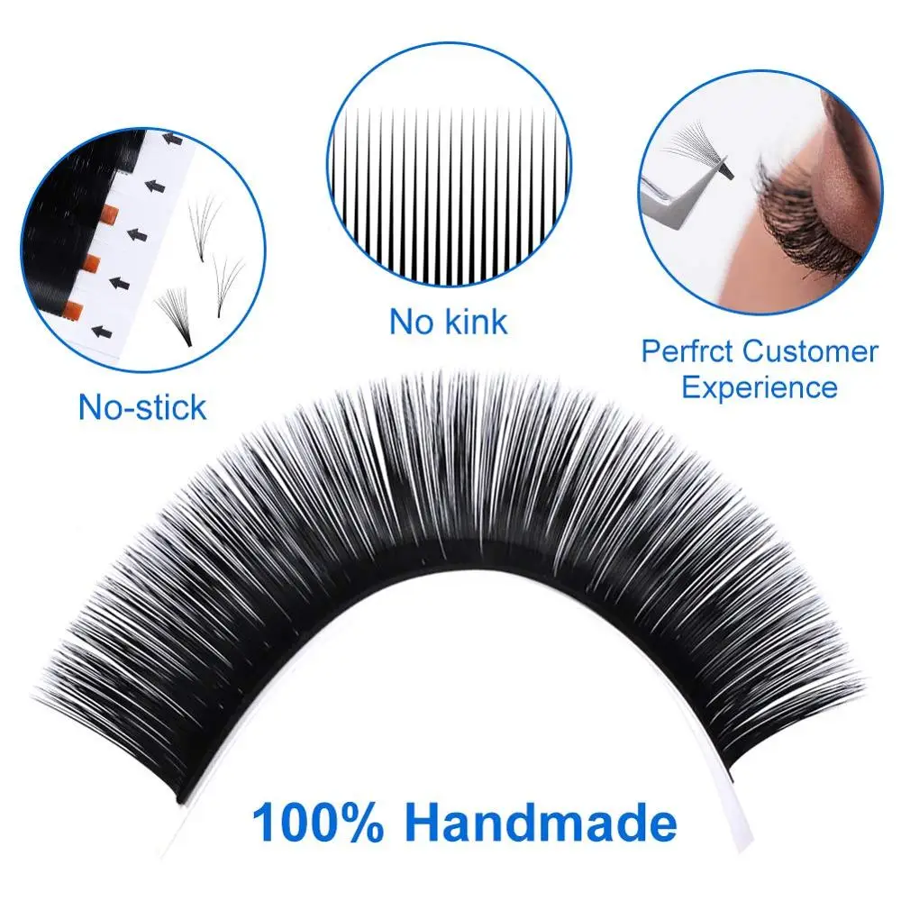 

5 PCS Easy Fanning Lashes Russion Volume Mega Eyelashes Extension Auto Flowering Rapid Blooming Fans lashes Fast Delivery