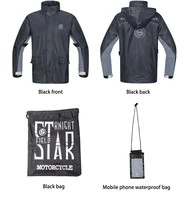 motorcycle waterproof riding raincoat set stylish cool black rainproof outdoor camping sport jacket and pants bag