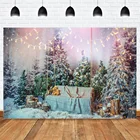 Фон для фотографирования с изображением рождественской елки Блестящий медведь фон снежинки зима для новорожденных портретный фон для студийного фотографирования детей