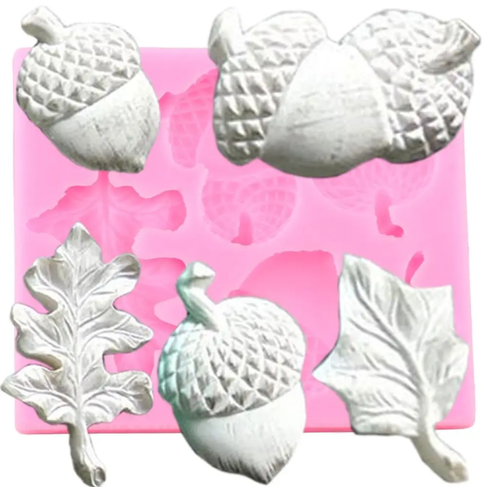 Силиконовые формы с изображением орехов Листьев для рукоделия конус из сосны