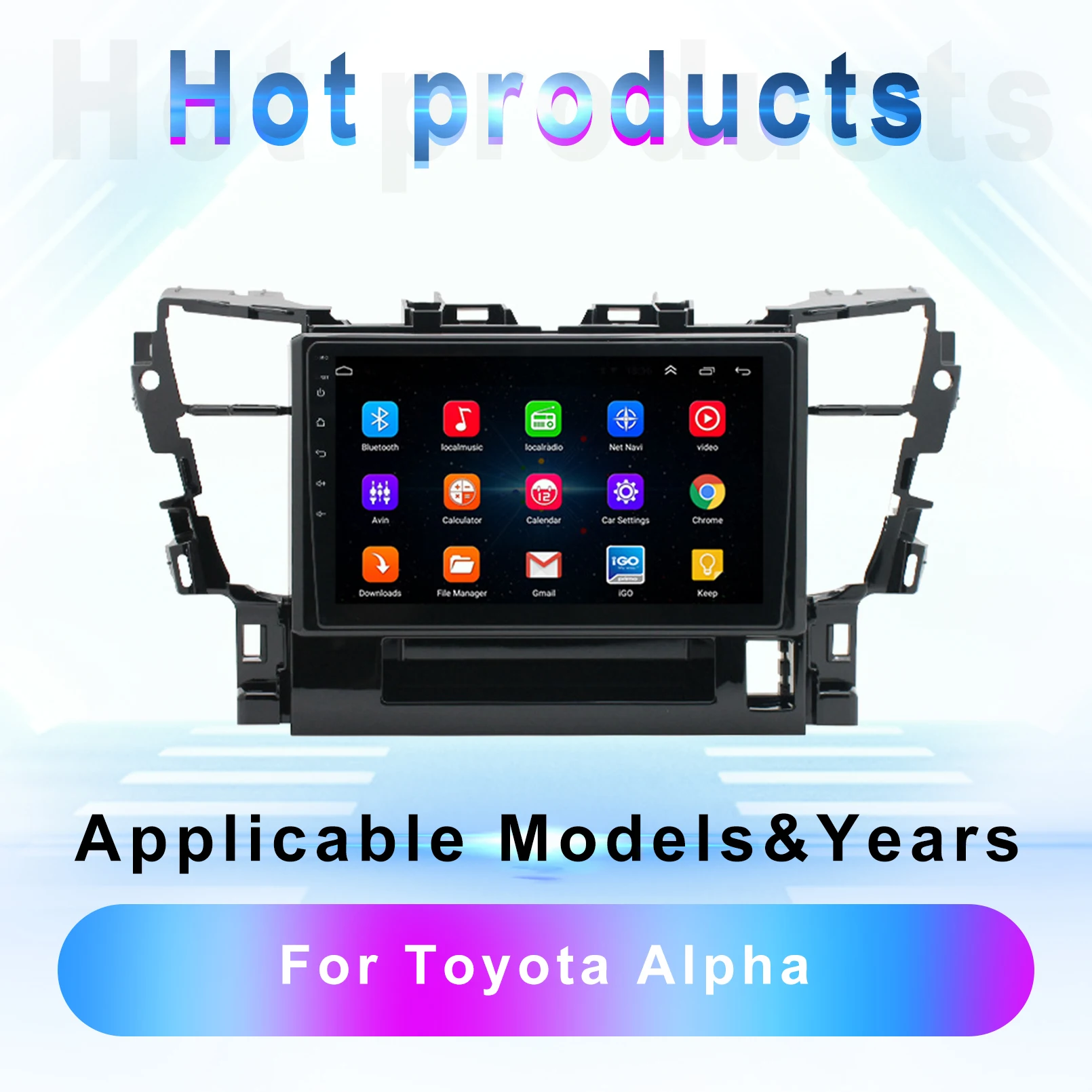 

Автомобильный радиоприемник TQLC Android для Toyota Alpha 9 '', мультимедийный плеер, стерео, с Bluetooth и навигацией, резервная камера