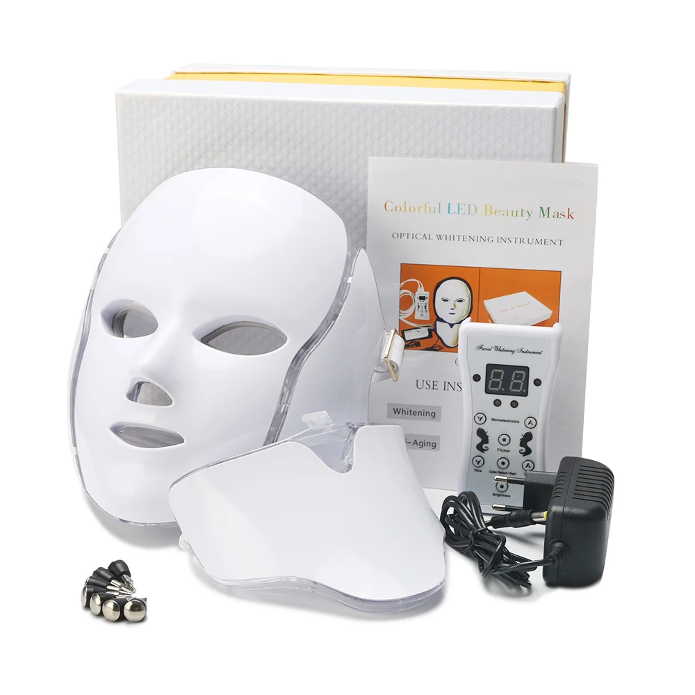 

Led mask face light therapy 7 Colors Whitening Skin Shrink Pores Acne Blackhead Cleaner Skin Rejuvenation Treatment Beauty care