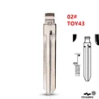 10 шт. #02 металлическая НЕОБРАБОТАННАЯ заготовка keydiy xhorse откидной дистанционный ключ Toy43 для Toyota Corolla Crown Camry Highlander Corolla Vios