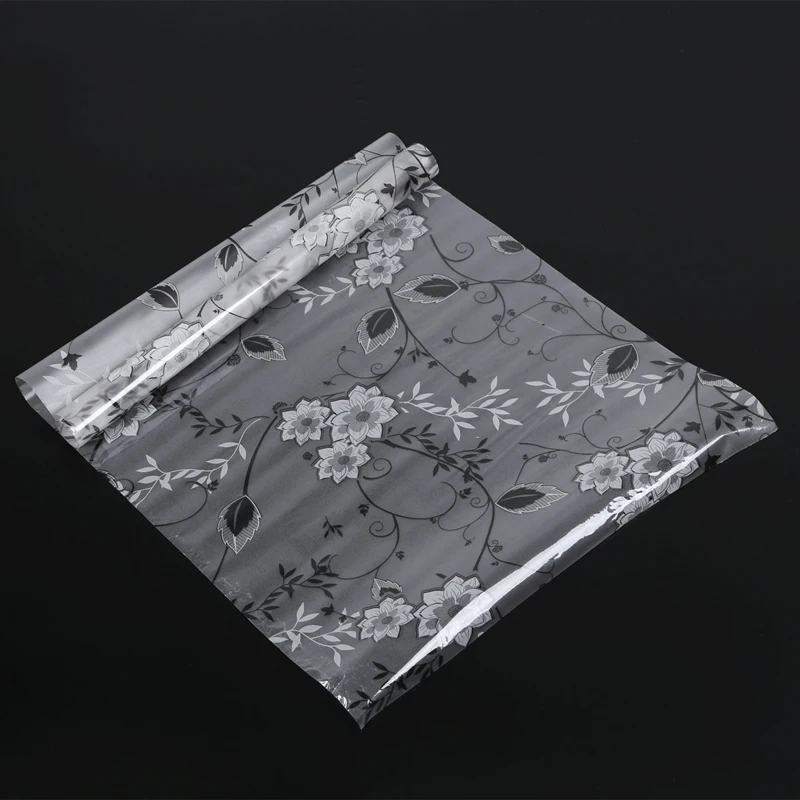 

Bedroom Bathroom Home Waterproof Glass Window Privacy Film Sticker PVC Frosted Ink painting flowers