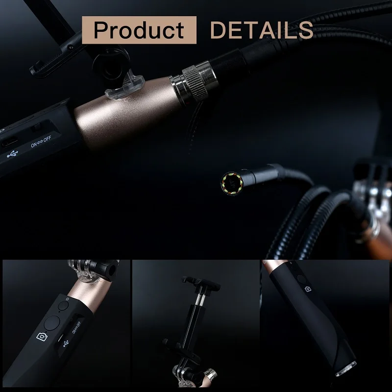 Портативный эндоскоп 8 мм 1080P HD Wi Fi Водонепроницаемая беспроводная IP камера USB для