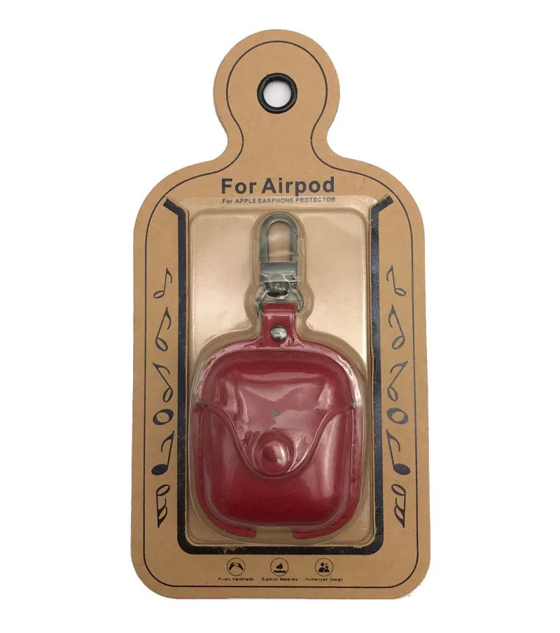 Для AirPods кожаный чехол Bluetooth беспроводные наушники защитный с крючком анти осень