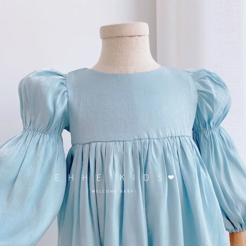 Платье для девочек 20 Осеннее новое платье принцессы с пышными рукавами и