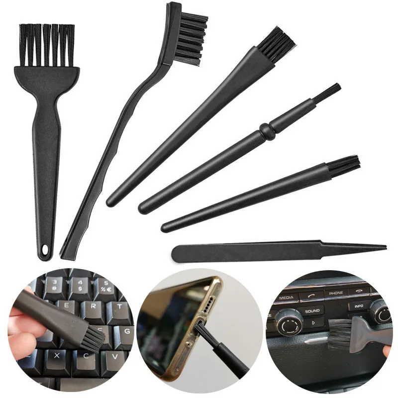 

6pcs Anti Static Brush Safe Synthenic Fiber Mobile Phone Keyboard Details Cleaning Brush Tablet Mainboard Repair Hand Tools