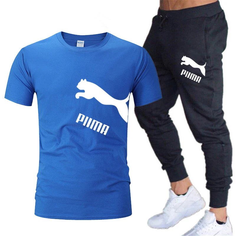 

Men's Tracksuit Summer Clothes Sportswear Two Piece Set T Shirt Shorts Brand Track Clothing Male Sweatsuit Sports Suits