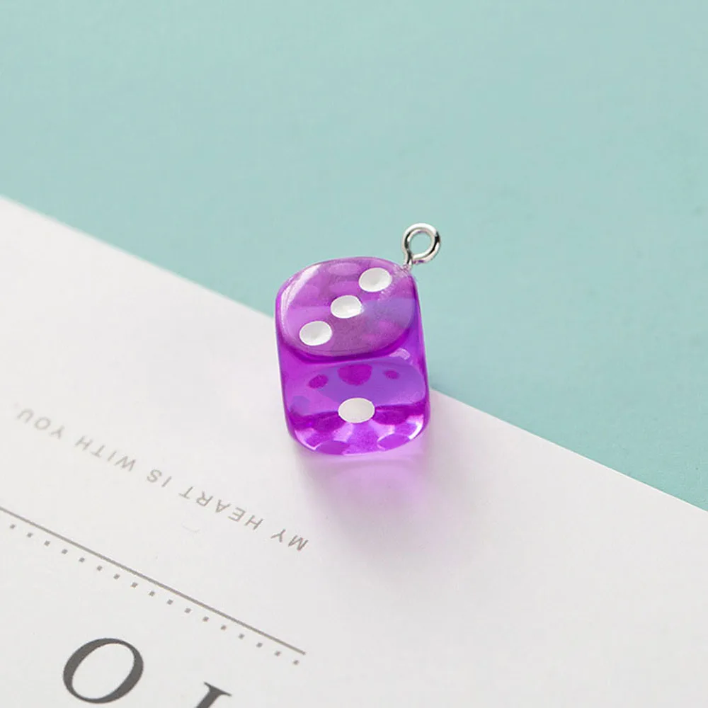 purple 10 шт./лот полимер для поделок Сделай Сам Серьги Подвески миниатюрные фигурки прозрачные кости Смола Кабошон изготовление аксессуаров амулеты 14 мм - Окраска металла: purple