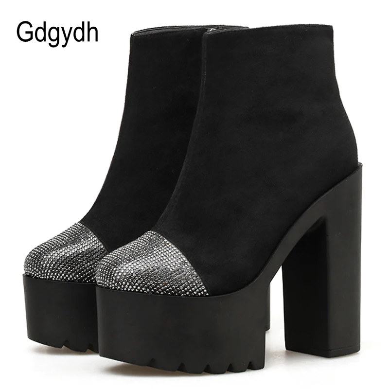 Gdgydh/пикантные женские ботинки со стразами для вечеринок обувь ночных клубов