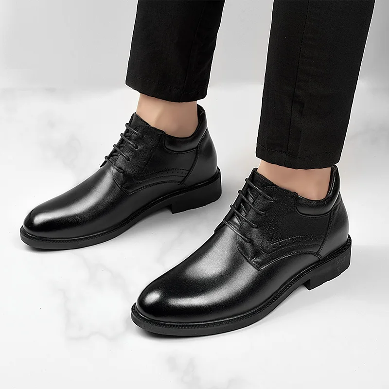 

men shoes leather party dress Autumn Men's Leather Shoes Fashion Men's Shoes Slip Breathable Waterproof Single Shoes *8912-A17