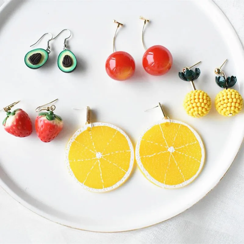Летние маленькие милые висячие серьги в виде фруктов для девушек женщин