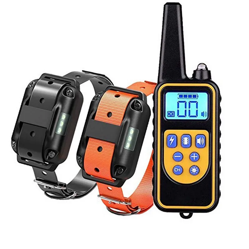 

800m Electric Dog Training Collar Waterproof Rechargeable Pet Remote Control With LCD Display For All Size Shock Vibration Sound