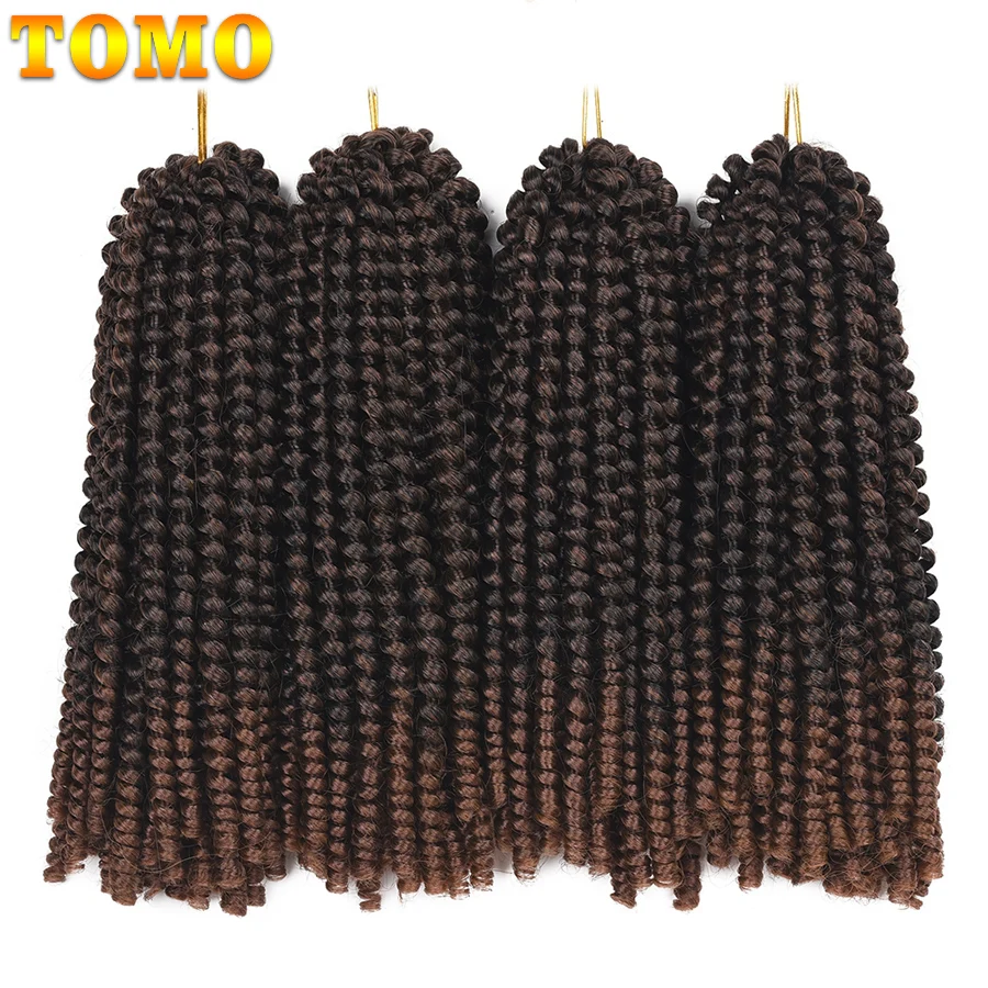 TOMO афро Омбре весенние спиральные волосы для вязания крючком 20 прядей вязание