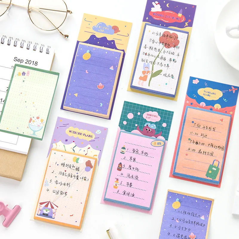 Mohamm 30 листов лист планировщик наклейки заметки блокнот для заметок милые