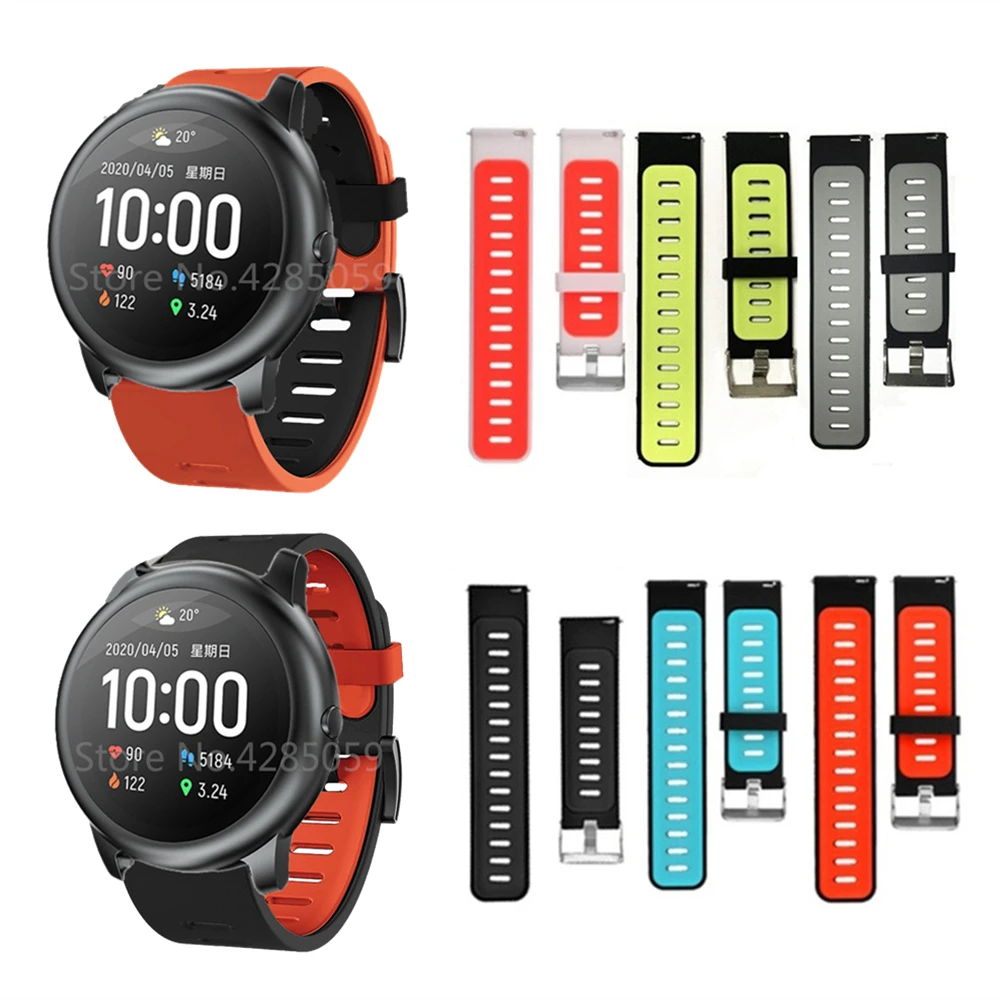 

Soft Bracelet For Xiaomi Haylou Solar LS05 Watch Band Strap For Xiaomi Color 22mm Silicone Wristband For Garmin Vivoactive 4