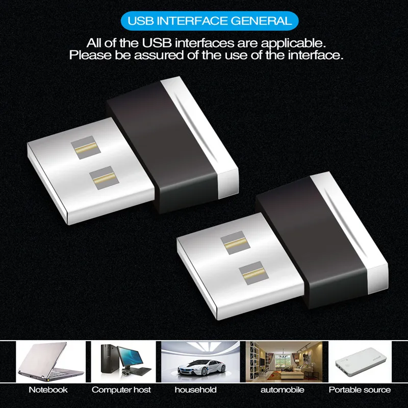 Автомобильный Usb атмосферный свет светодиодный прямой в линии декоративный