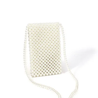 Бренд ручной жемчужные сумочки Lady beaded сумка Для женщин вечерние Винтаж сумки Ins маленькая сумка с клапаном мини сумка через плечо - Цвет: YM1764pearl white