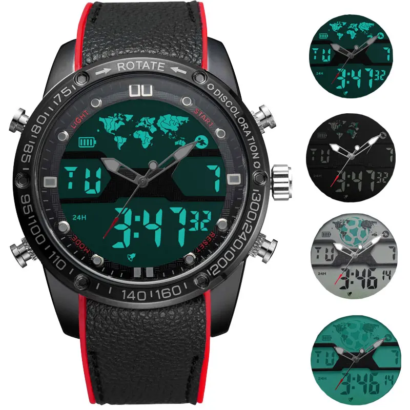 BOAMIGO Mens Watches Men Sports Watches Men's Quartz LED Electronic Digital analog Clock Male Military Wrist Watch waterproof