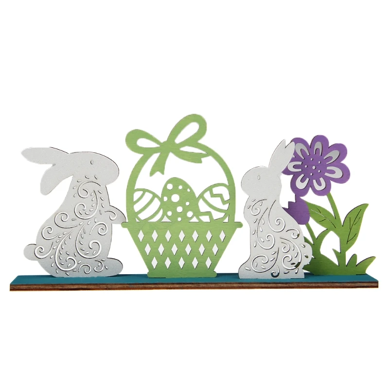 

Easter Decorations Wooden Rabbit Bunny Ornament Home DIY Valentine's Day Wedding 57BB