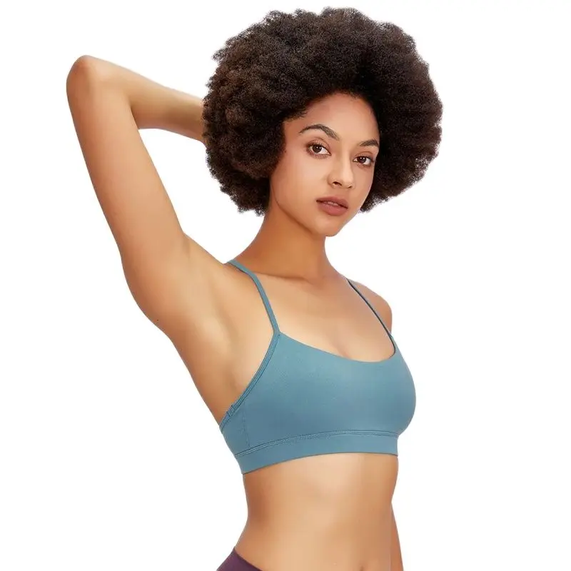 

Racerback Sports Bra Woman Medium Support Push Up Yoga Crop Tops Naked Feel Skinny Sportswear Vests For Fitness Gym Clothings