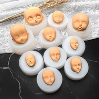 q version baby face silicone molds clay head sculpey 3d facial mould cake decorating handmade tools doll modification accessory