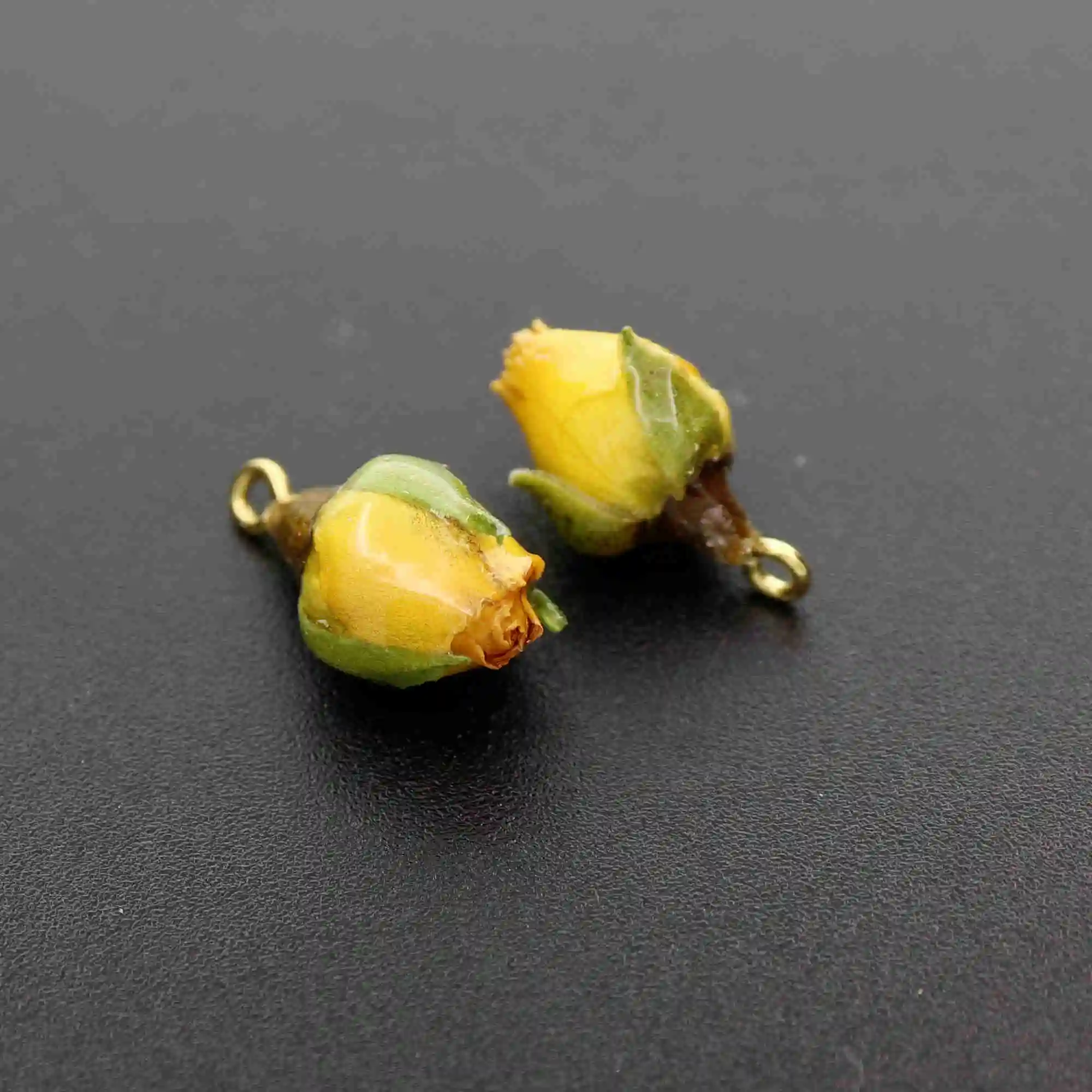 Yellow Bud 15-20 мм настоящий красный, бежевый, желтый, розовый консервированный сухой цветок розы с эпоксидным заполнением DIY серьги Шарм поставки 1800397 - Окраска металла: Yellow Bud