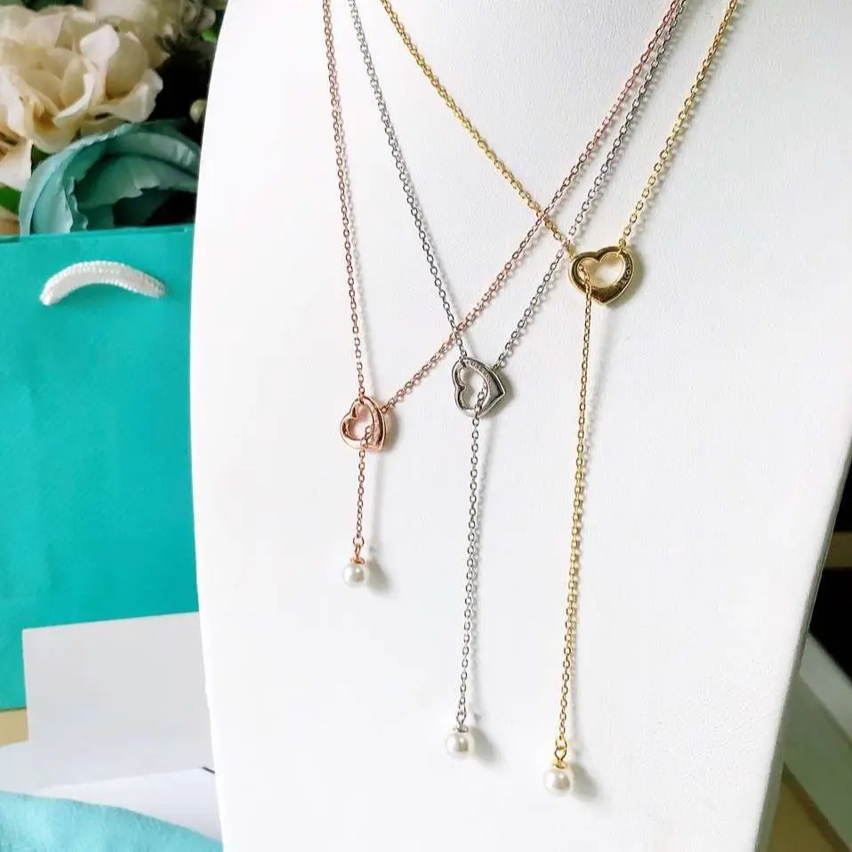 TSHOU322 серебро 925 пробы модное ювелирное изделие сердце Простое Ожерелье для