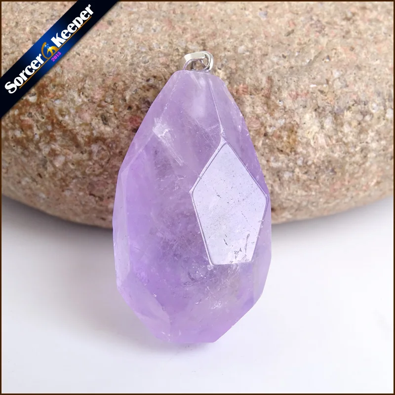 Модные ювелирные изделия ожерелье с подвеской из натурального камня фиолетового