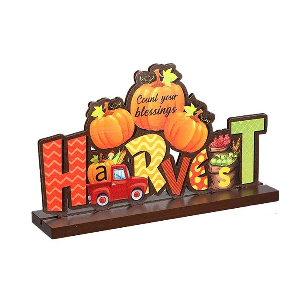 

Happy Fall Party Table Decorative Card Thansgiving Harvest Time Pumpkins Scarecrow Table Centerpieces Decor MDJ998