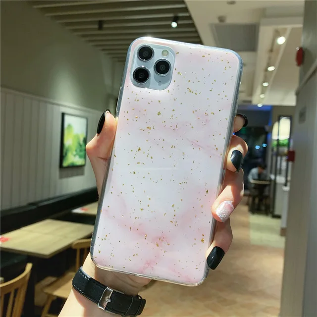 AC8798 Lovebay чехол для телефона для iPhone 11, 6, 6 S, 7, 8 Plus, X, XR, XS, Max, роскошный блестящий Мягкий ТПУ с золотой фольгой и мрамором для iPhone 11 Pro Max - Цвет: AC8798