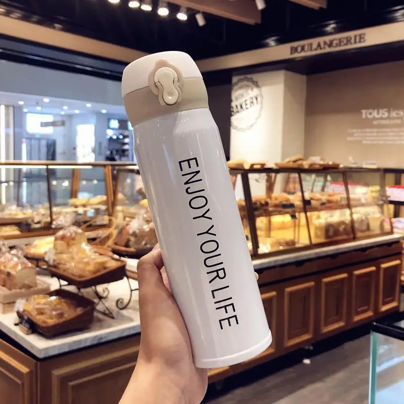 

Simple Korean version of small fresh insulation Cup art female student lovers stainless steel water cup portable creative trend