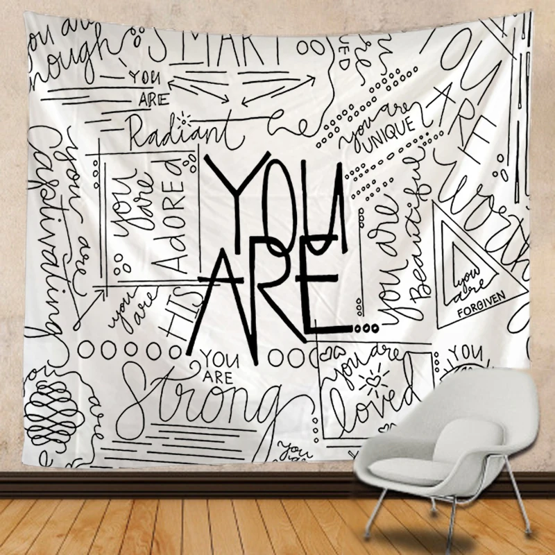 Черно белая луна Фон Ткань Гобелен Мандала гобелен стены украшения хиппи