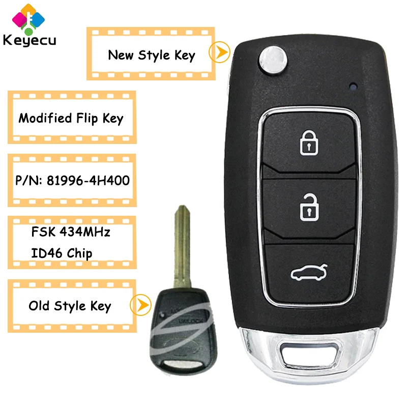 Обновленный раскладной пульт дистанционного управления KEYECU для автомобиля с