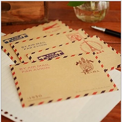 

10 PCS Retro Postcard Letter Mini Gifts Envelope Stationary Storage Brown Kraft Paper Vintage Envelopes School Supplies