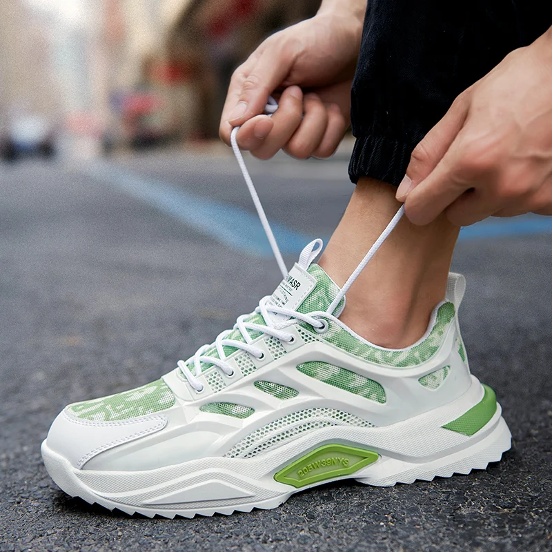

man casual shoes summer 2021 fashion trainers men vulcanize shoes lace up Men's sneaker Platform sneakers Chunky shoes