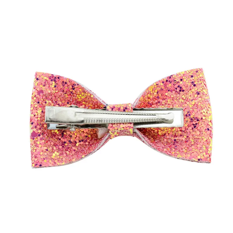 

16Pcs/Lot 3Inch Baby Sequin PU Bowknot Headclip Children Hair Clip Handmade Bow Pin DIY Barrette Hairpin Phpto Accessories