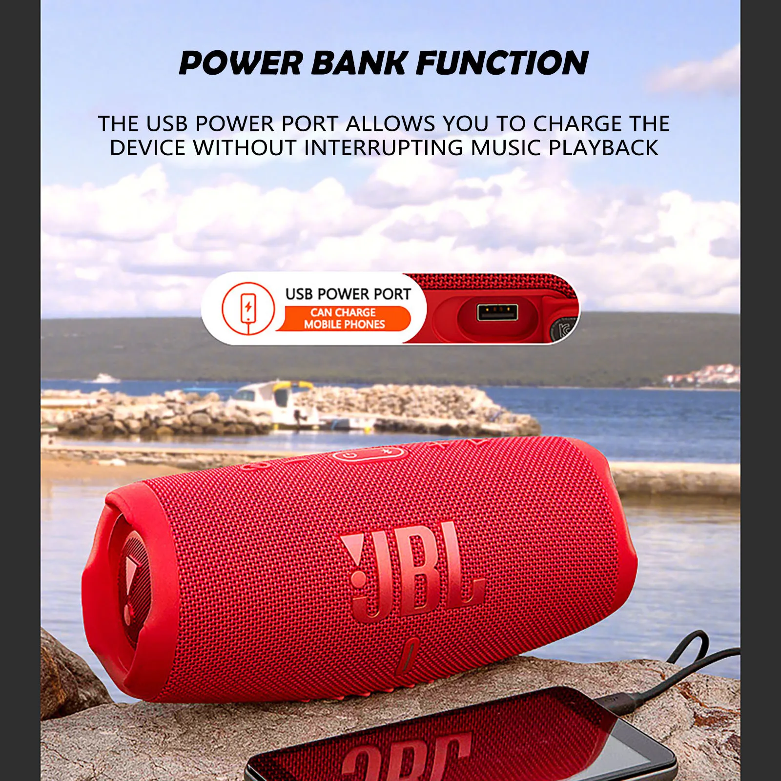 Портативная Водонепроницаемая Bluetooth-Колонка JBLCharge 5 Беспроводная колонка с