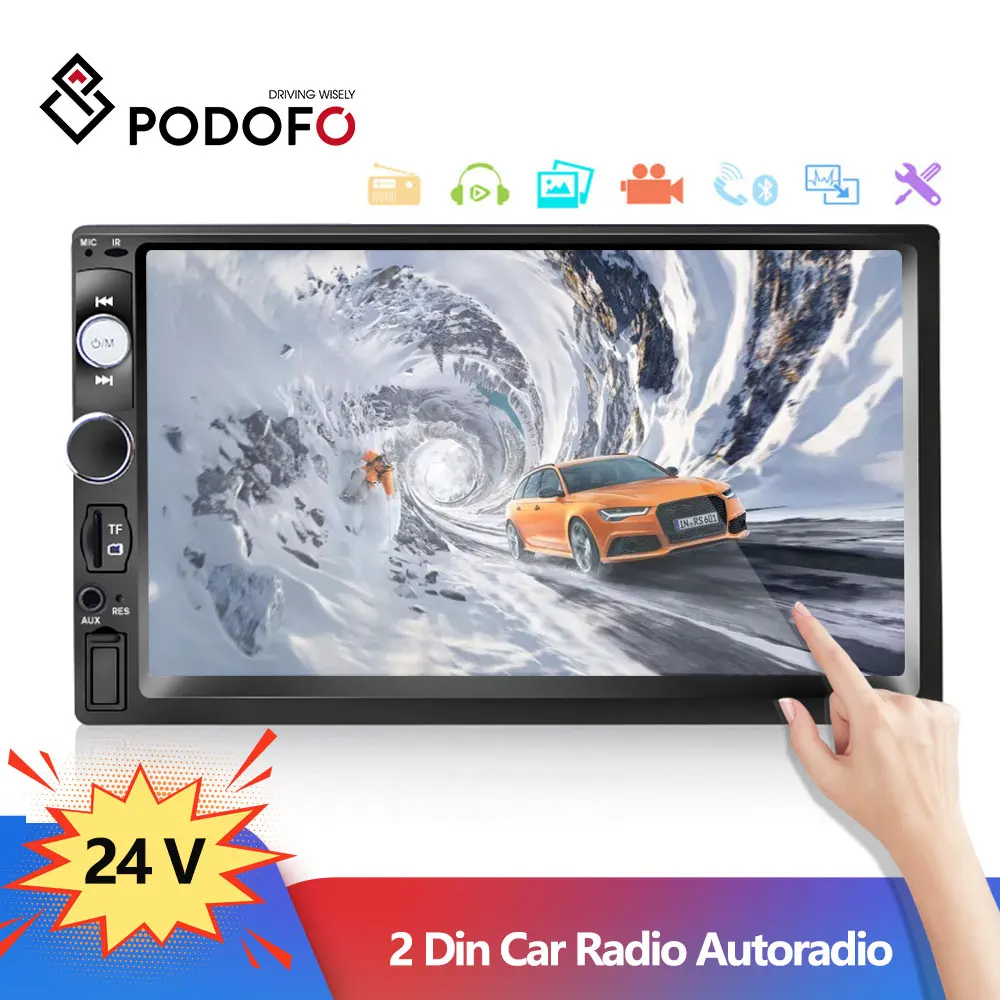 Автомагнитола Podofo мультимедийный плеер с 7 &quotсенсорным экраном MP5 Bluetooth USB TF FM
