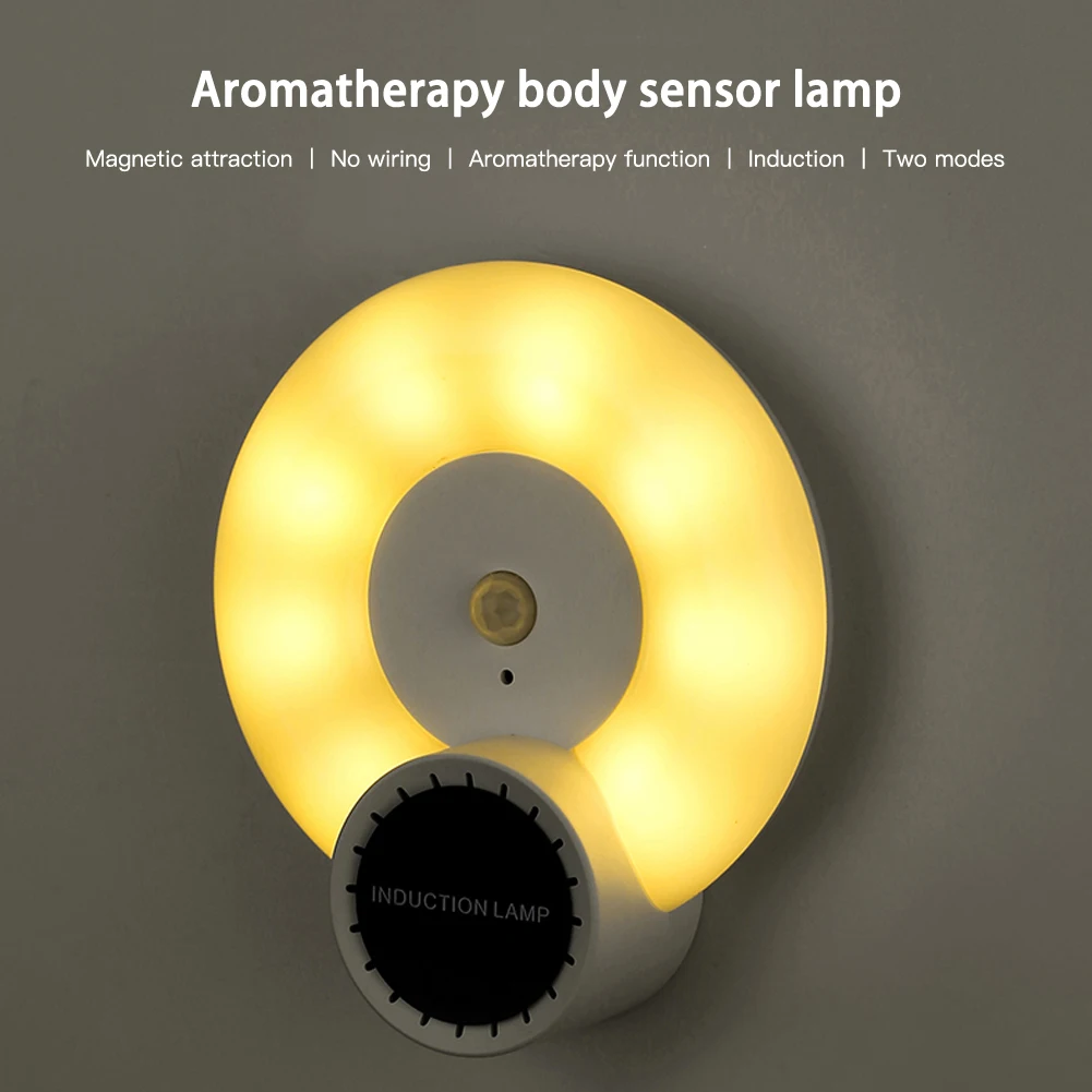 

USB Cabinet Lamp Aromatherapy Human Induction Lamp Magnetic Absorption Switch LED Table Lamp Bedside Corridor Night Light