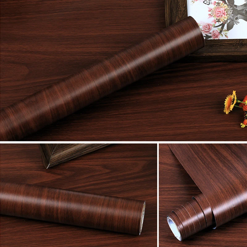 Деревянные ПВХ обои для кухни отремонтированные фильмы шкаф одежды Шкаф Дверь